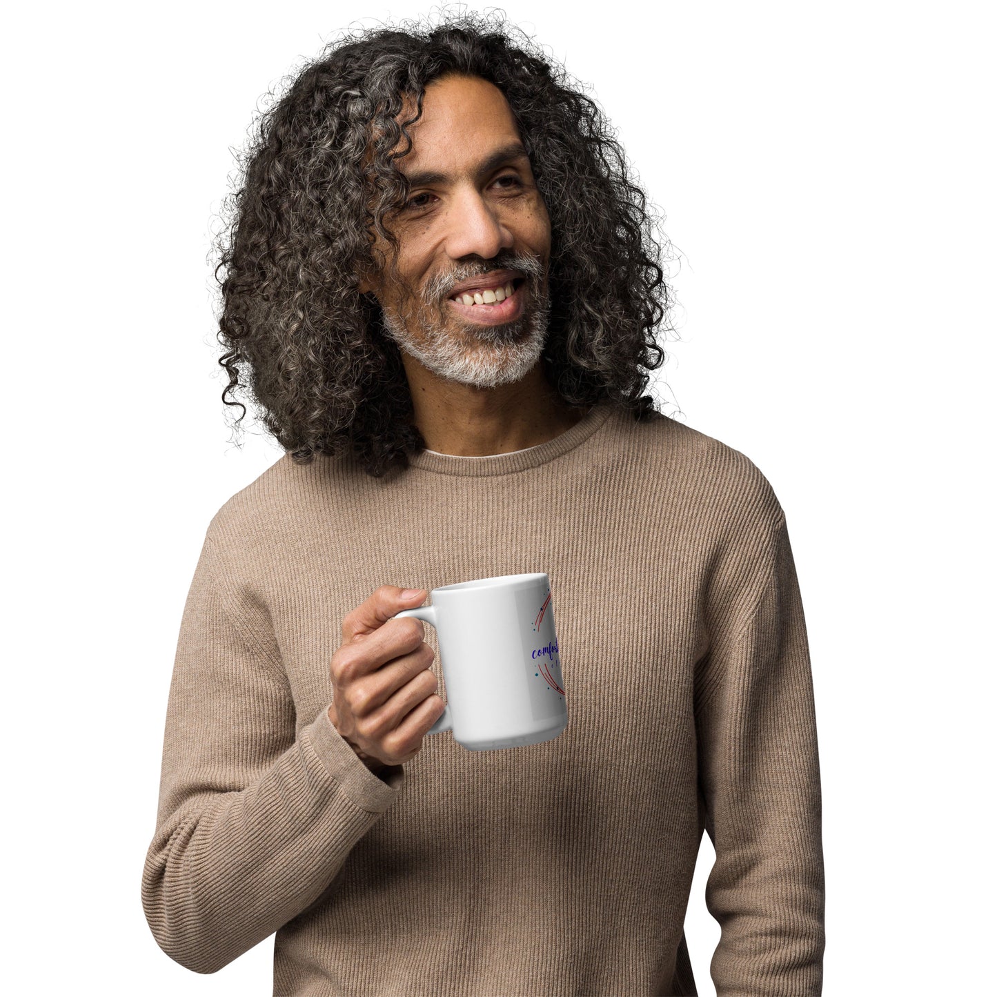White Glossy Mug "Comfortably Numb" Branded Logo