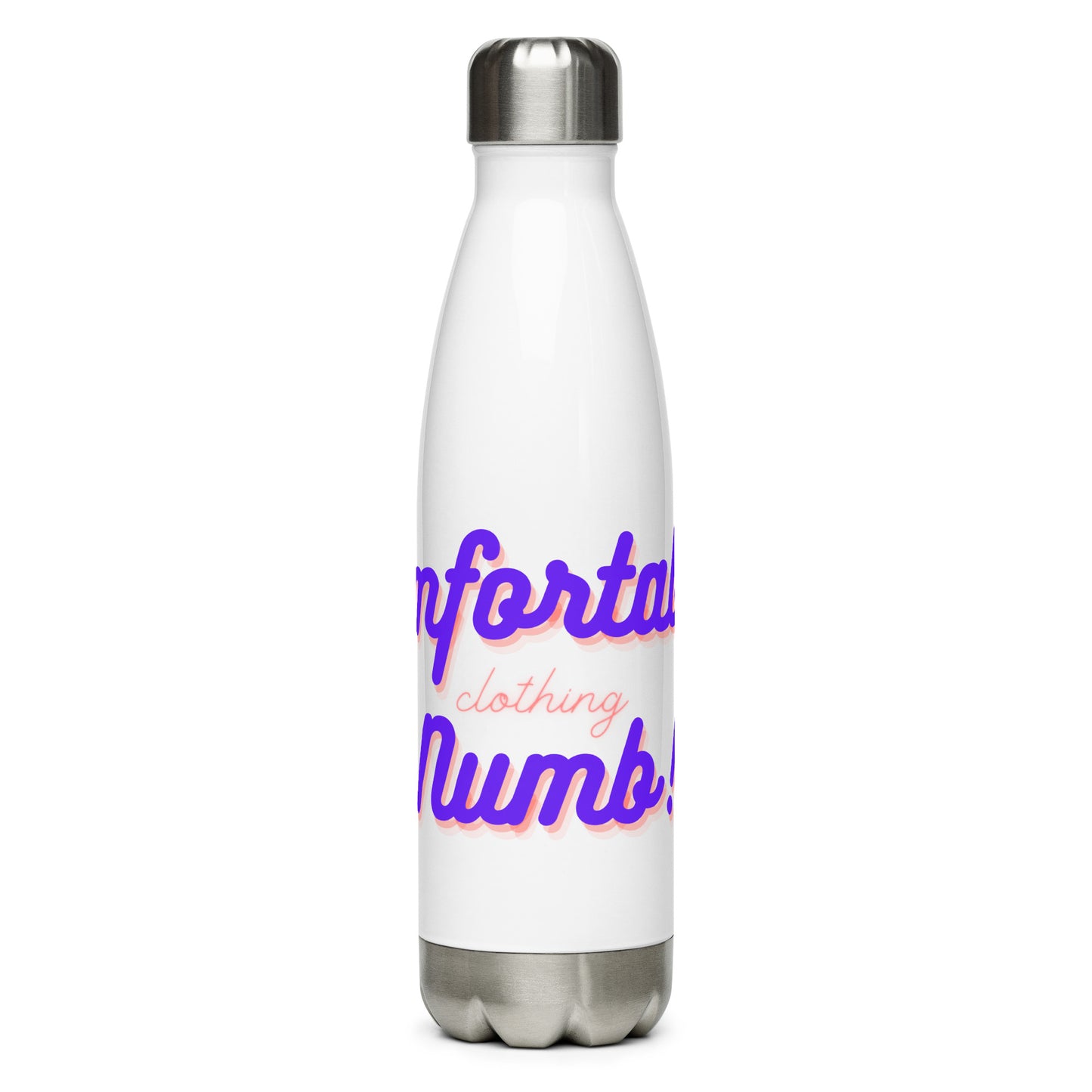 Stainless Steel Water Bottle comfortably numb clothing logo
