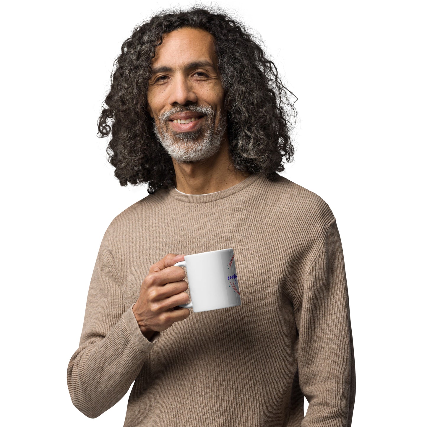 White Glossy Mug "Comfortably Numb" Branded Logo